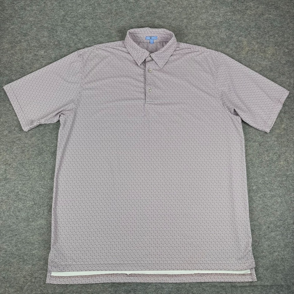 Genteal Polo Shirt Geometric Polyester Stretch Mens XL